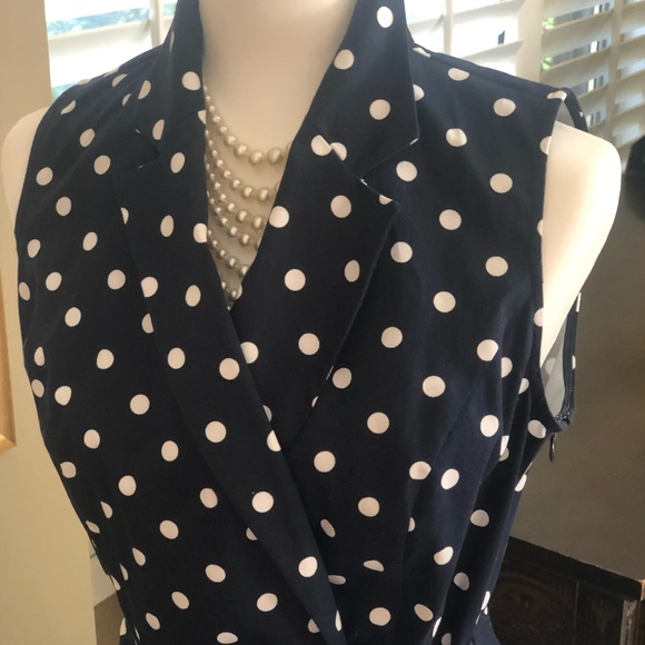 Navy blue polka dot dress - Picture 2 of 3